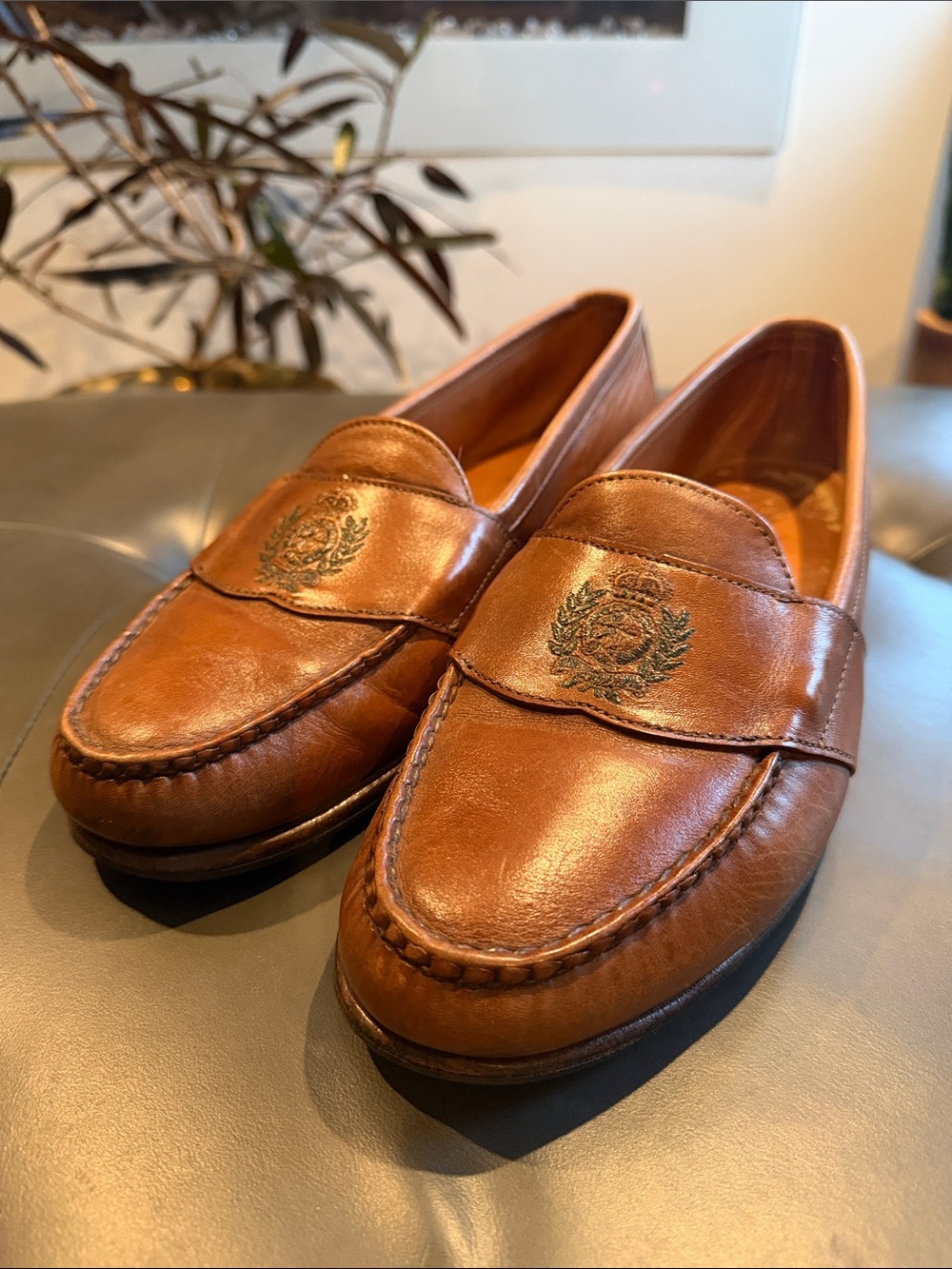 Vintage Polo Ralph Lauren Crest Loafers Bench Made in Maine, USA
